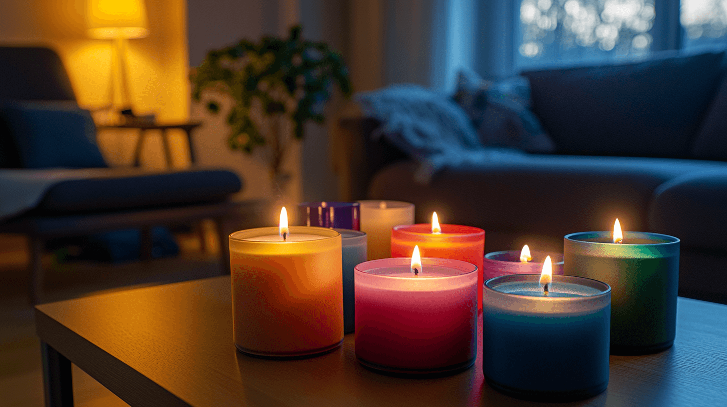 Bougies colorées : Accents colorés pour votre salon