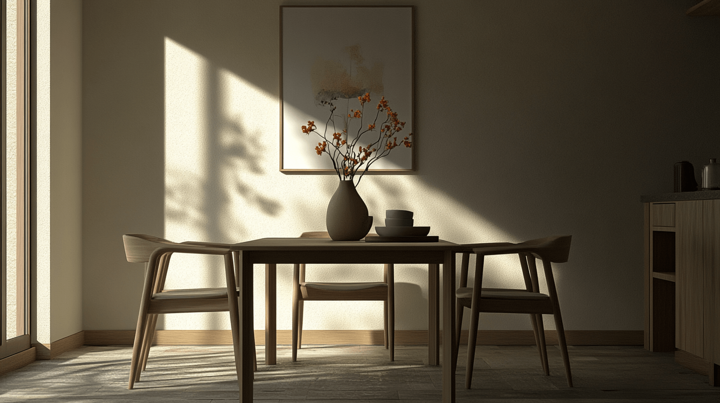 Décoration dans la salle à manger minimaliste