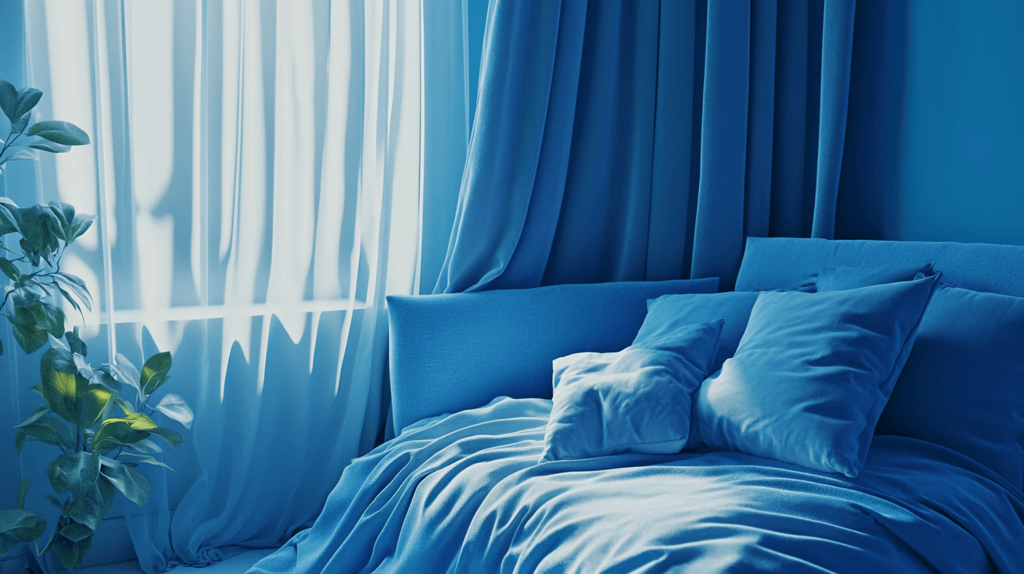 L'effet des tons bleus dans la chambre