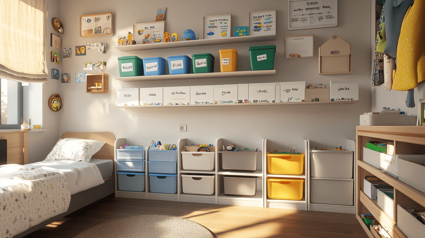 Solutions de rangement efficaces pour une chambre d'enfant bien ordonnée