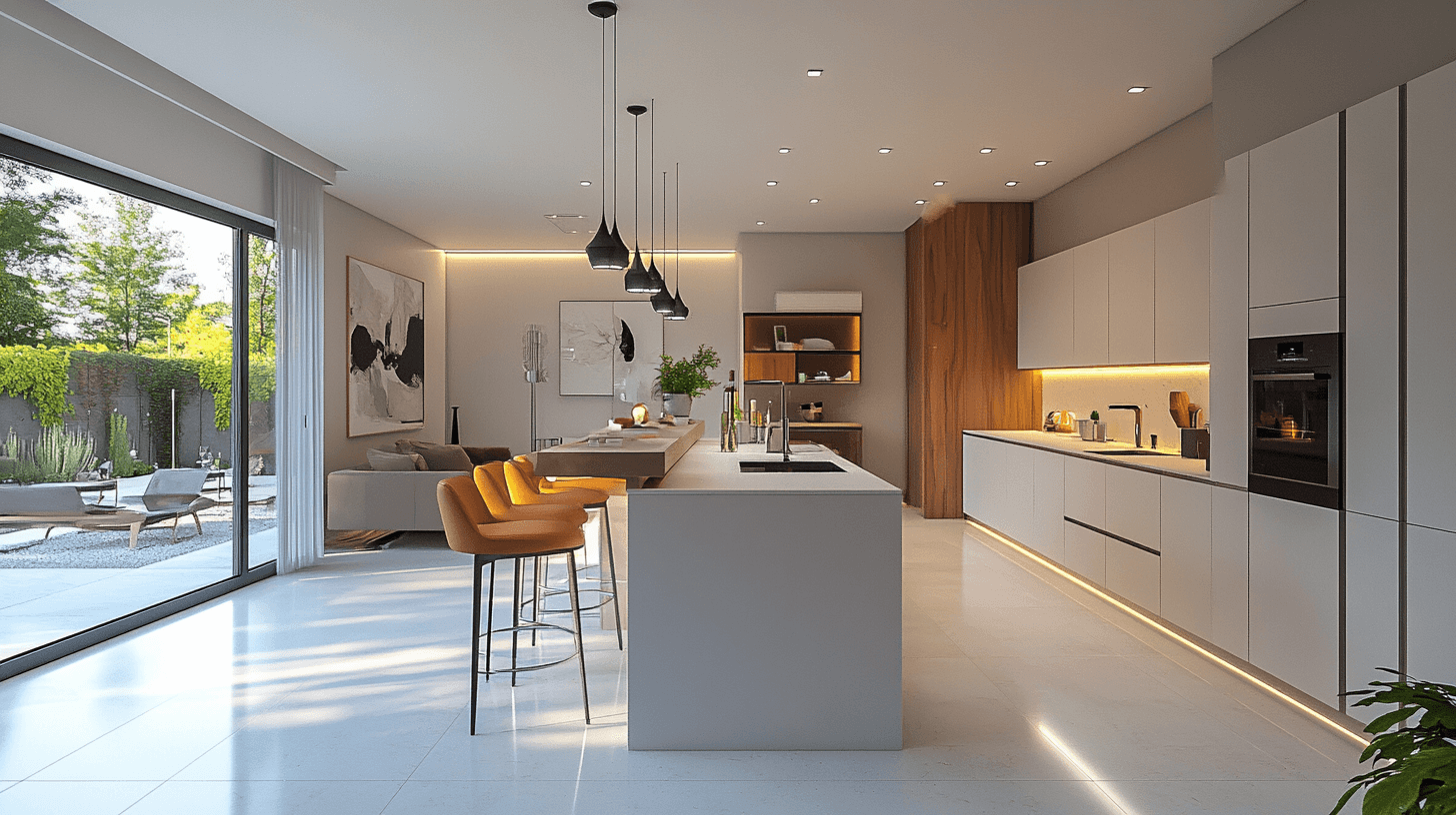 La cuisine comme centre : îlots de cuisine pour plus d'espace