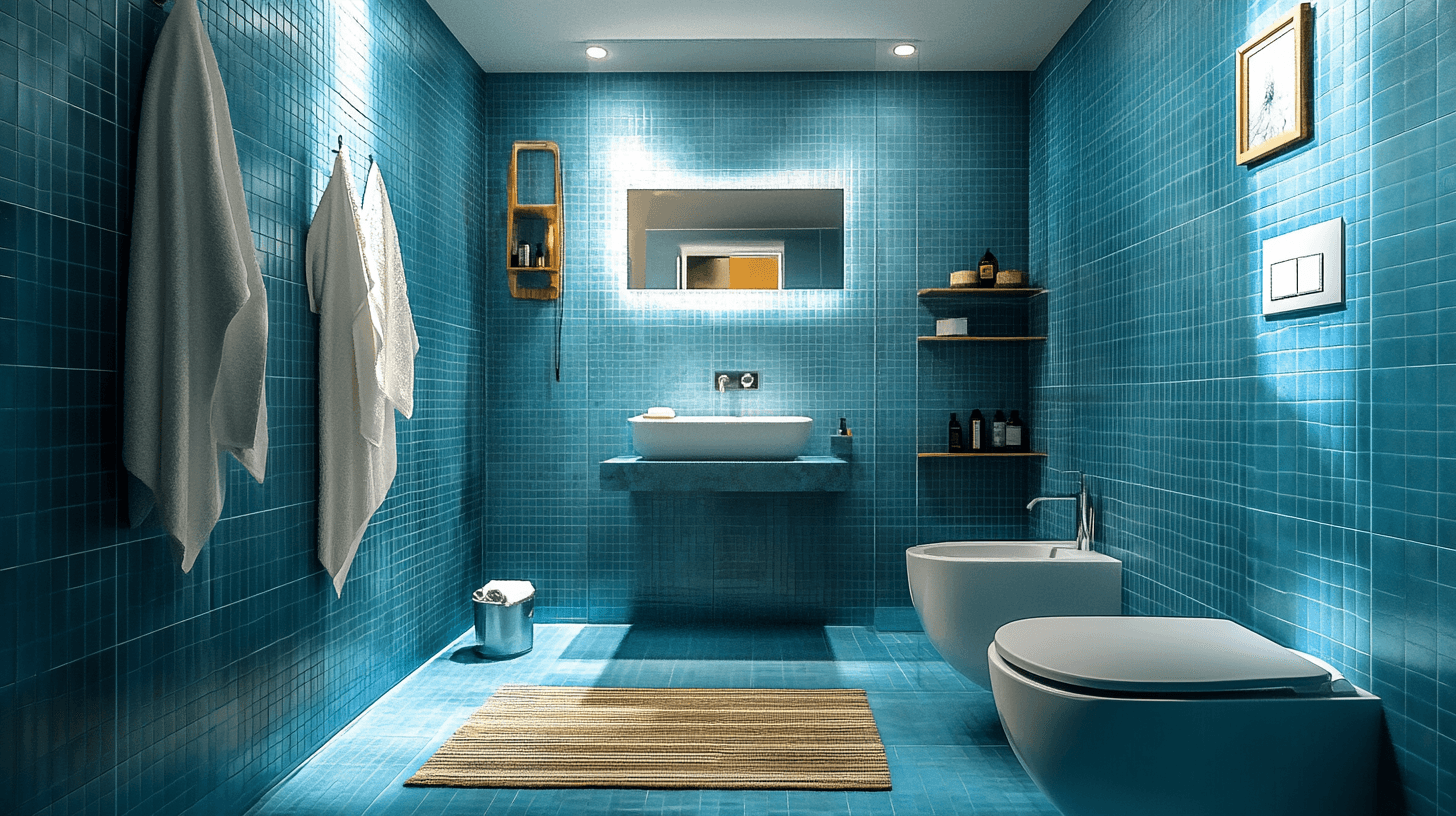 L'effet du bleu dans la salle de bain