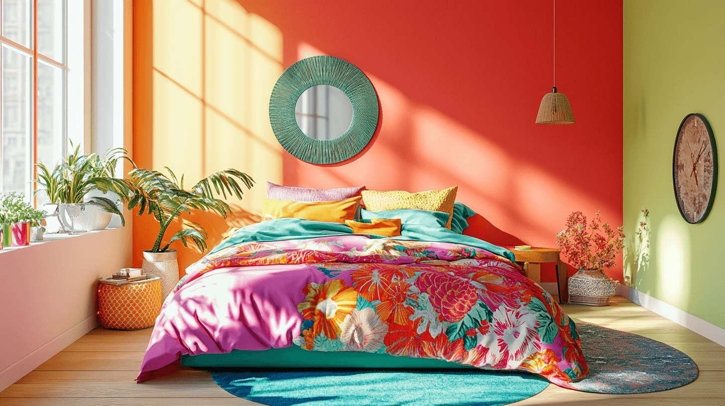 Couleurs vives dans la chambre