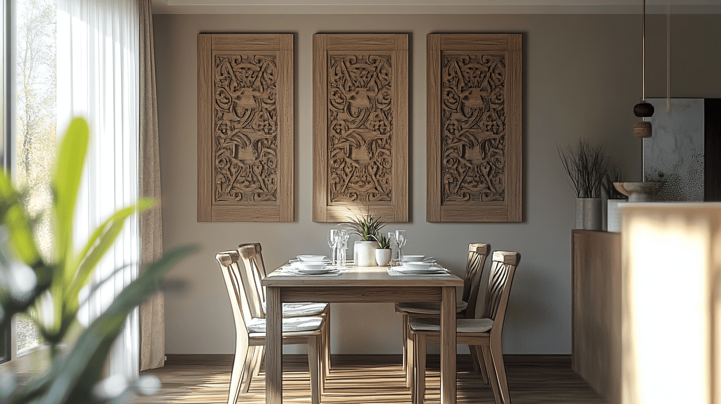 Éléments en bois décoratifs pour une atmosphère chaleureuse