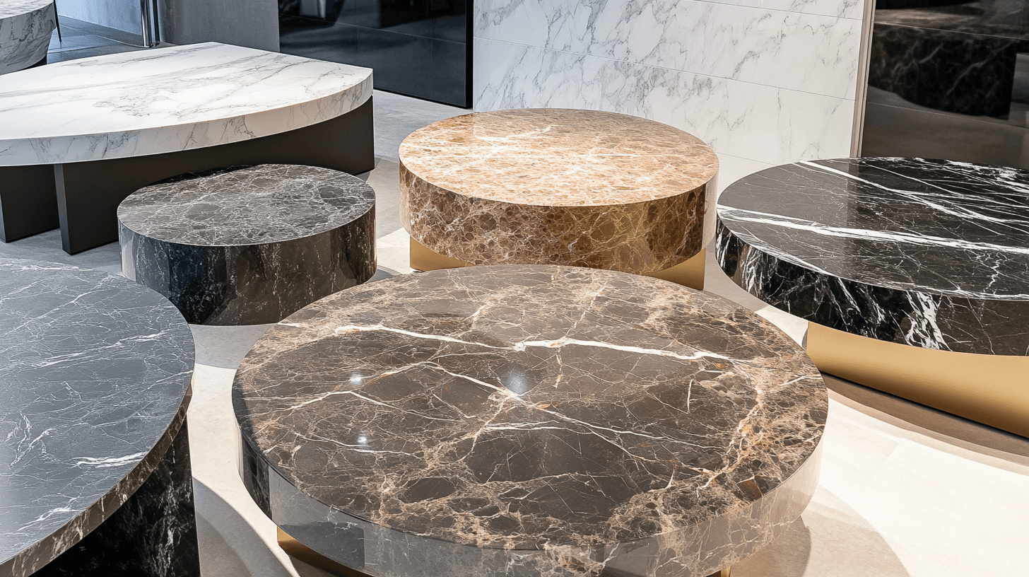 Différents styles et designs de tables en marbre