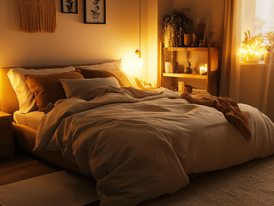 Tons de terre doux dans la chambre : calme et sécurité