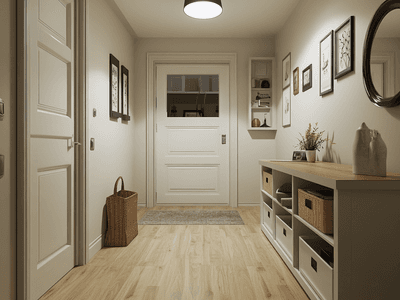 Couloirs multifonctionnels : allier rangement et décoration