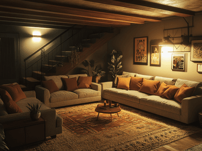 Deuxième salon au sous-sol : Un refuge confortable