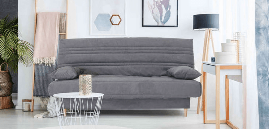 Canapé clic clac gris déhoussable